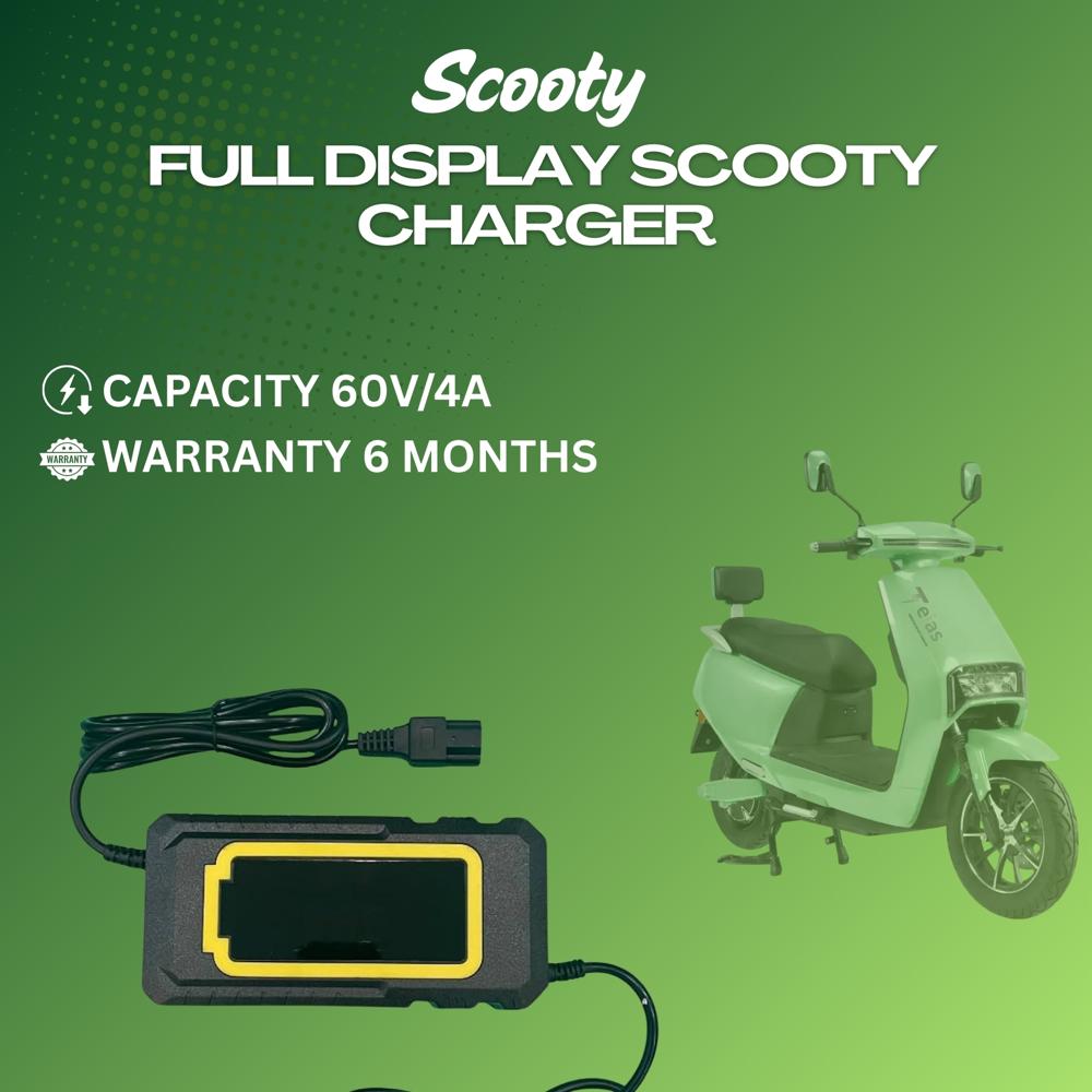 Full Display Scooty Charger 60v/4a - Battery Life: 2-5 Years