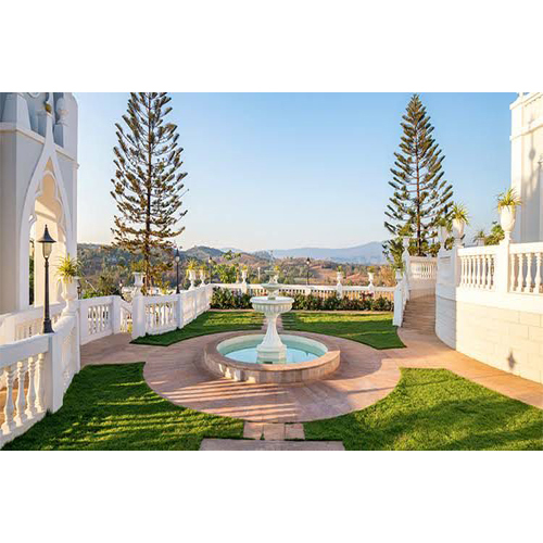 Outdoor White Marble Fountain