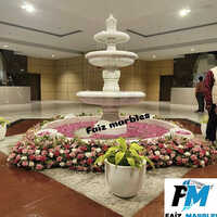 Outdoor White Marble Fountain
