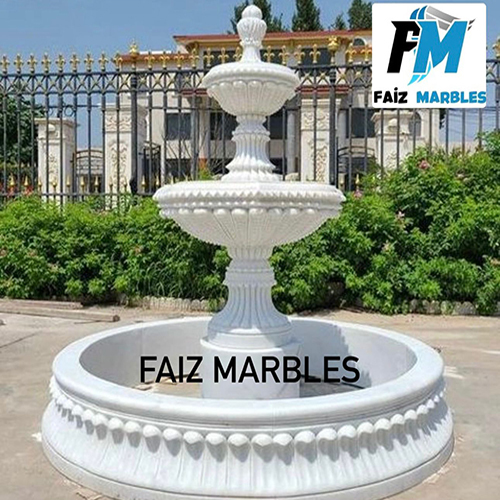 Outdoor White Marble Fountain