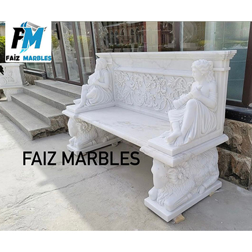 White Marble Bench