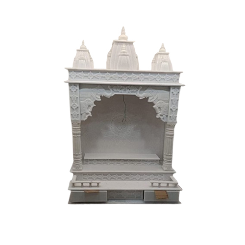 Marble Home Temple - High-quality White Marble, Various Sizes | Polished Finish, Printed Patterns For Elegant Devotional Use