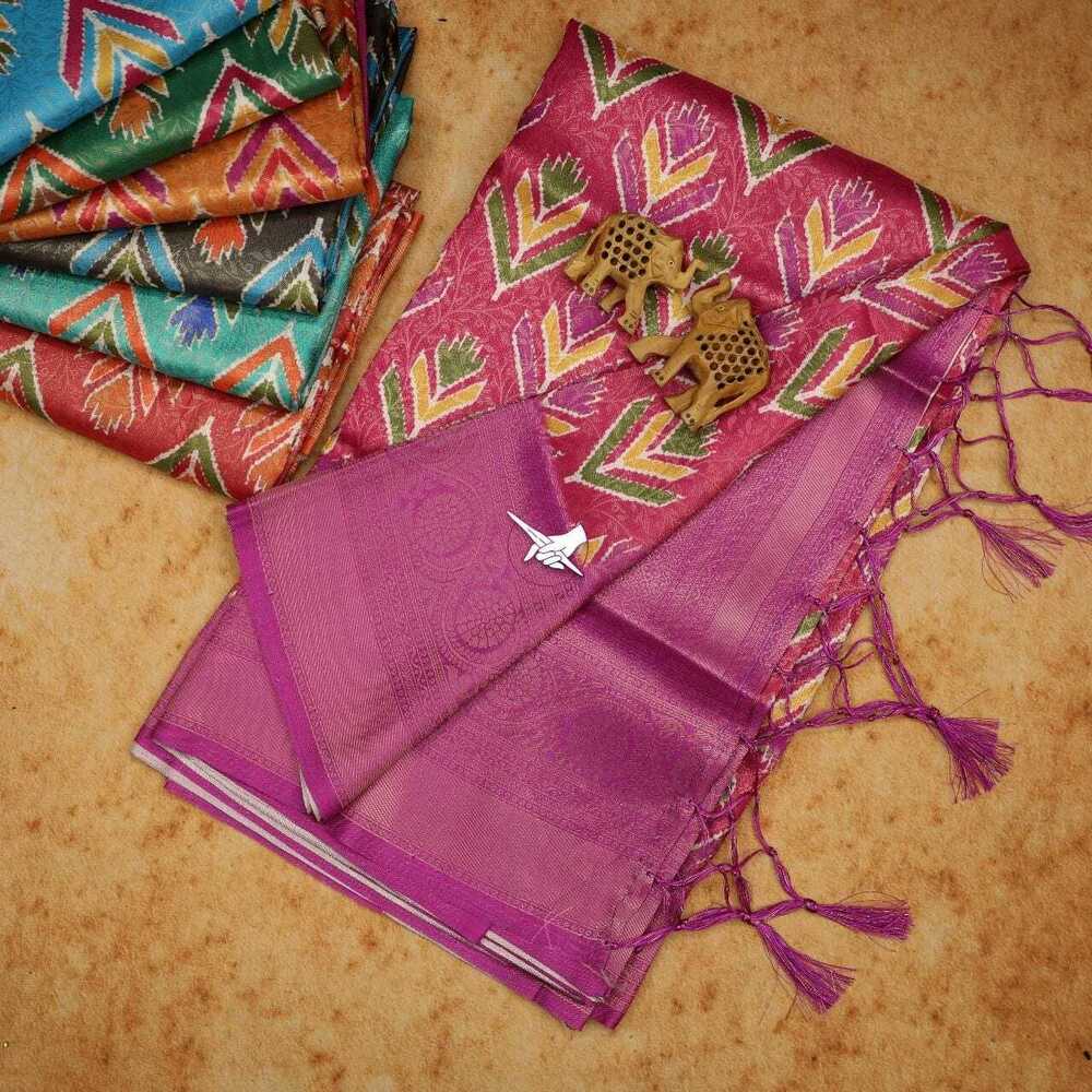 Soft Printed Saree - Bust Size: 44 Inch (In)