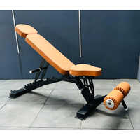 Adjustable Weight Bench - Mild Steel, Portable Design, Elegant Brown Pu Seat Cover | Fully Adjustable For Multi-purpose Muscle Gain