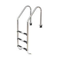 Stainless Steel Swimming Pool Ladder - 38mm / 43mm Diameter, Silver Finish, Wall-mounted Design For Residential & Commercial Use