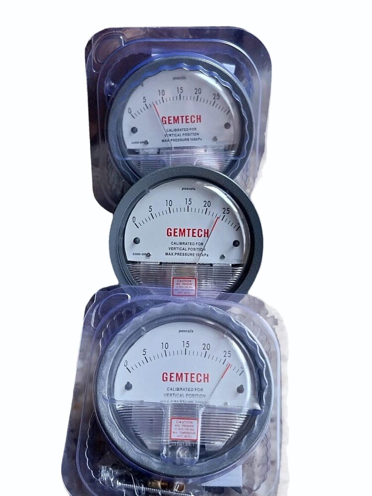 GEMTECH Differential Pressure Gauge Range 0-30 Pascal