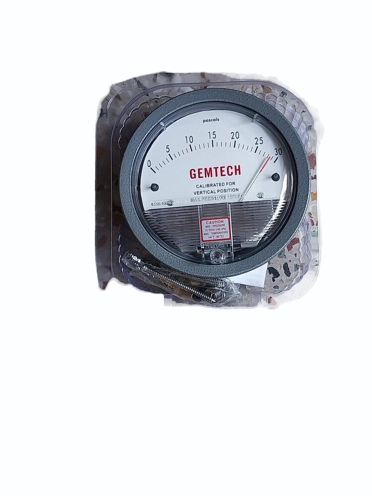 GEMTECH Differential Pressure Gauge Range 0-30 Pascal