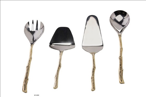 Cake Knife and Server Set - Stainless Steel, Small to Large Sizes | Polished Finish, Beaded Handle Design