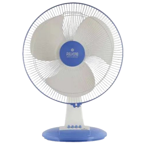 White And Blue Thunder Storm Table Fan - No. Of Blades: 3