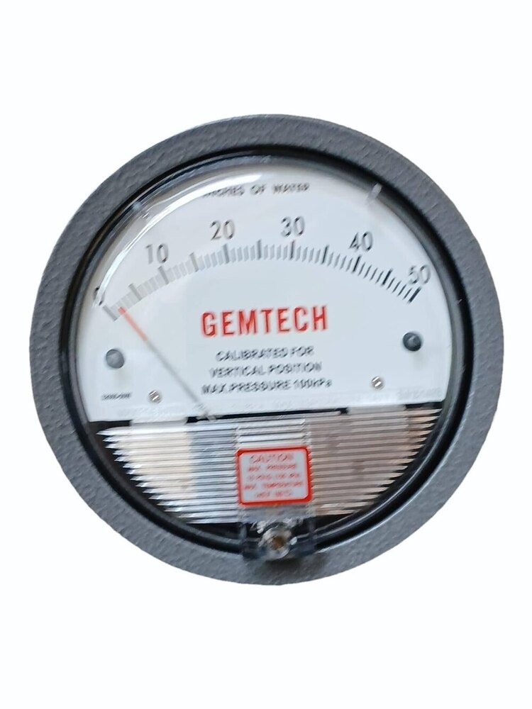 Gemtech Differential Pressure Gauge Range 0-50 Inches