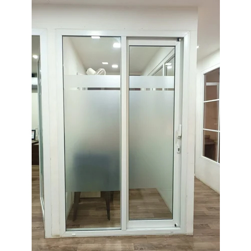 White Upvc Sliding Glass Door - Size: Customized