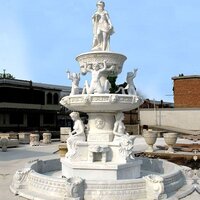 white makrana marble fountain