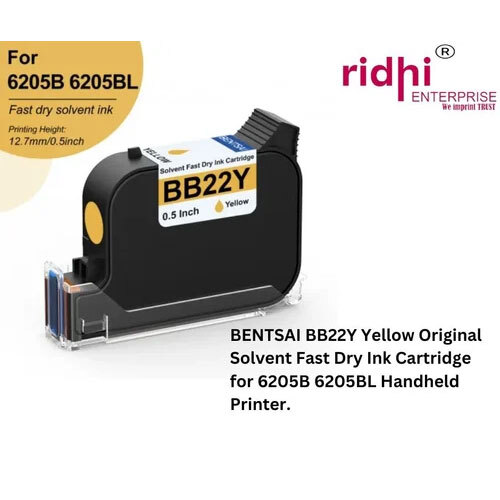BENTSAI -BB22Y Yellow Original Solvent Fast Dry Ink Cartridge
