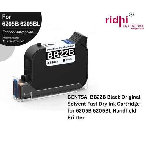 BENTSAI BB22B Black Original Solvent Fast Dry Ink Cartridge