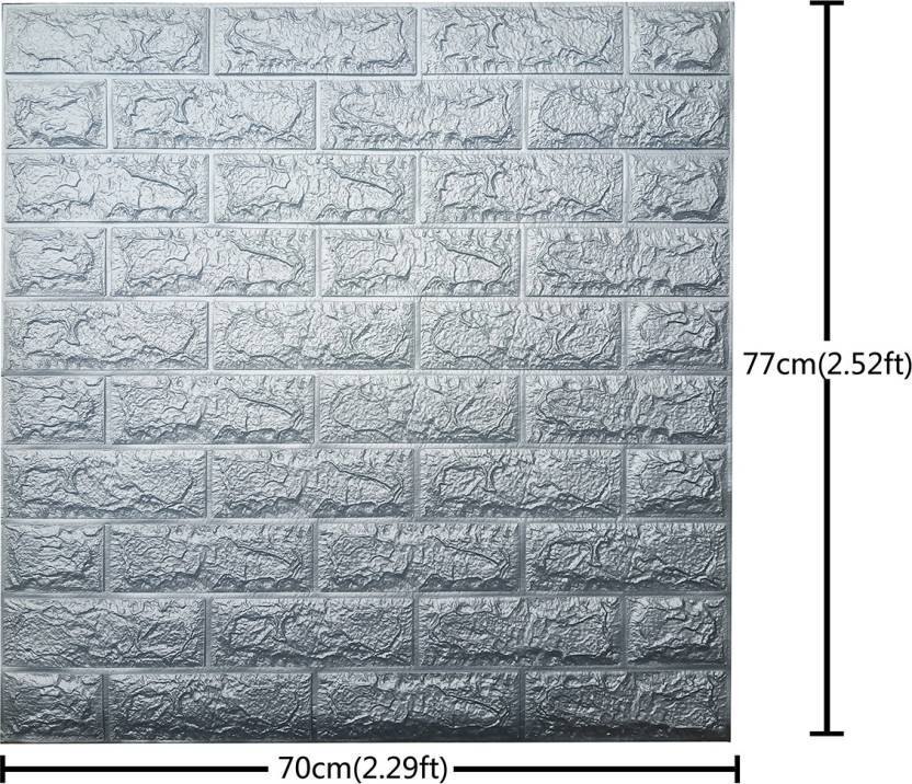 3D GRAY BRICK SELF ADHESIVE WALLPAPER