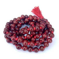 Natural Red Sandalwood Mala - Material: Rudraksha