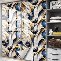 DARK BLUE GOLD MARBEL WALLPAPER