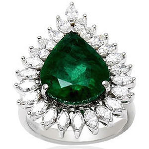 Genuine Emerald Ring - 18K/14K Gold, 11.19g with 8.95cts Round Genuine Emerald & 2.03cts VS Quality Diamond | Customizable Design, Ideal for Engagements and Gifts