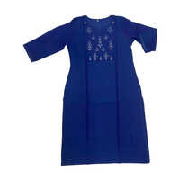 Blue Printed Cotton Kurti