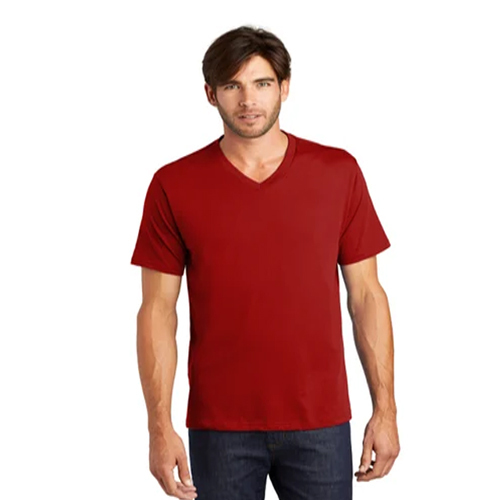 Men Red V Neck T-Shirt - Design: Standard