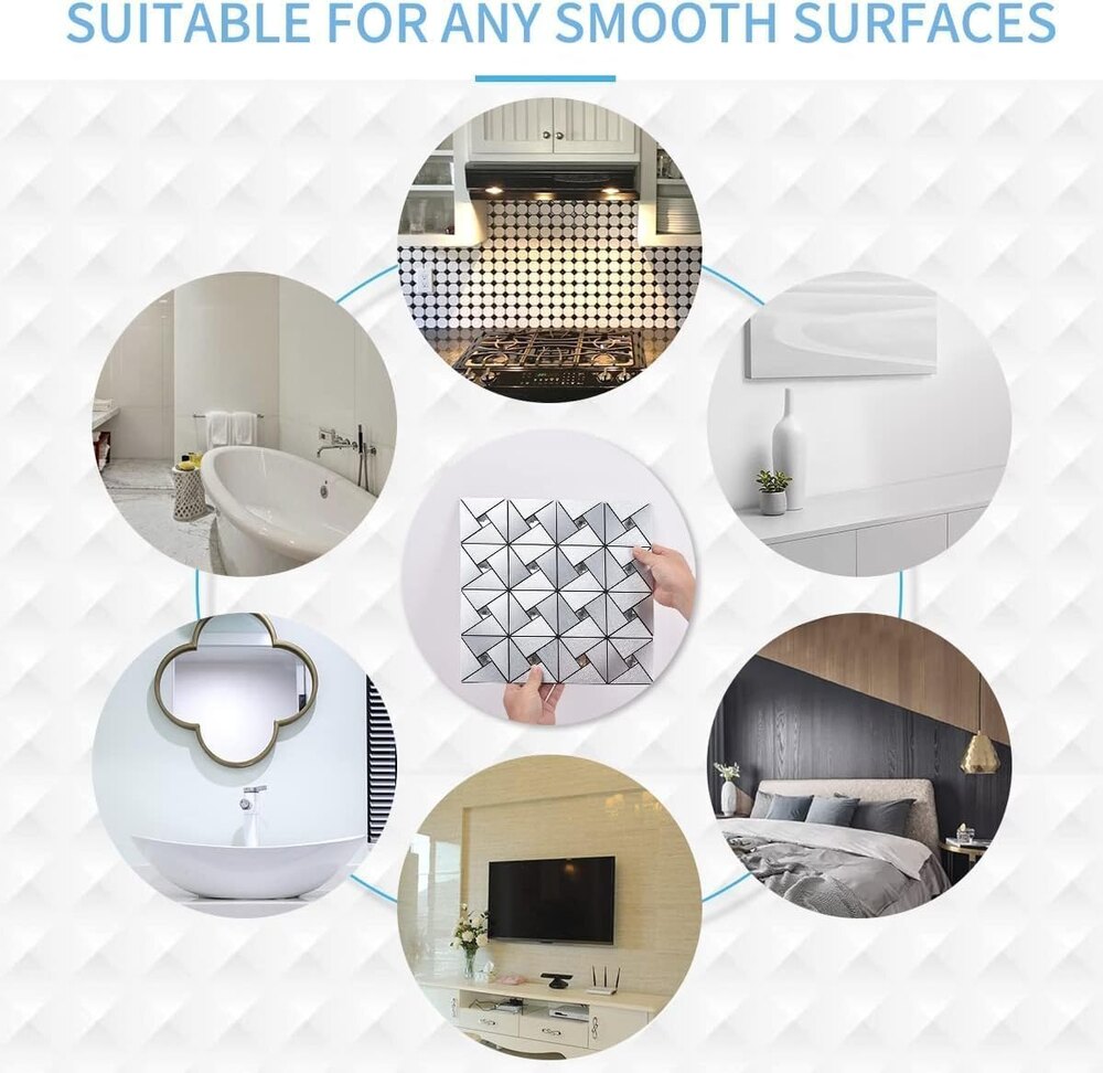 Silver Mosaic Self Adhesive Wall Panel