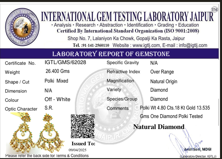 Polki Chandbali Earrings