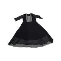 Black Anarkali Embroidered Georgette Kurti
