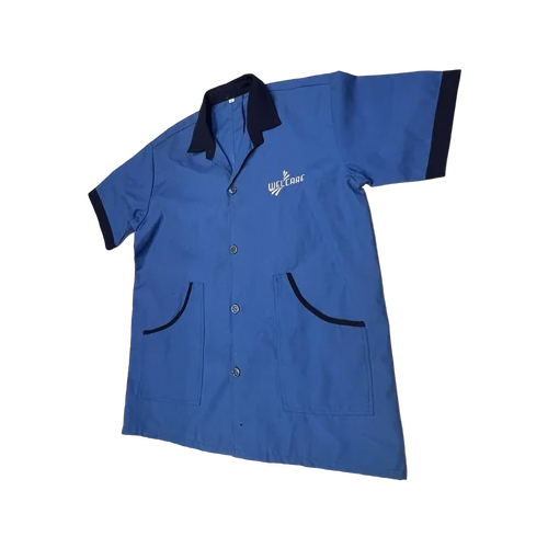Blue Plain Cotton Nurse Uniform - Design: Standard