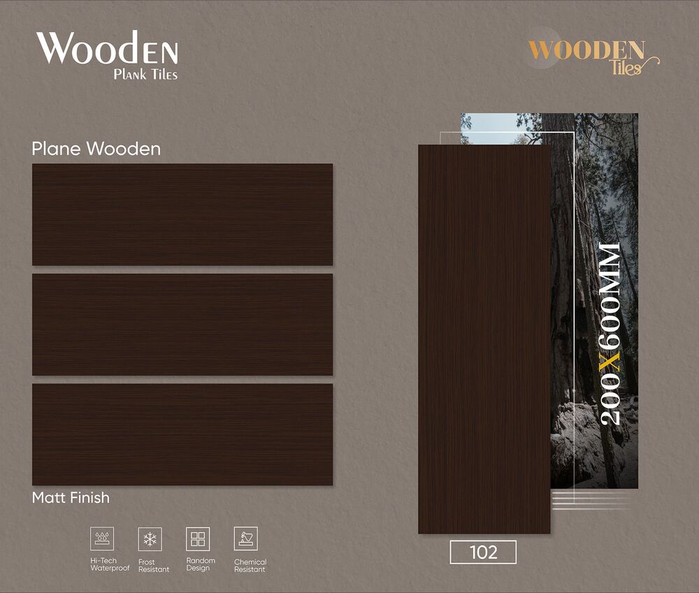 200x600mm Porcelain Wood Look Tiles
