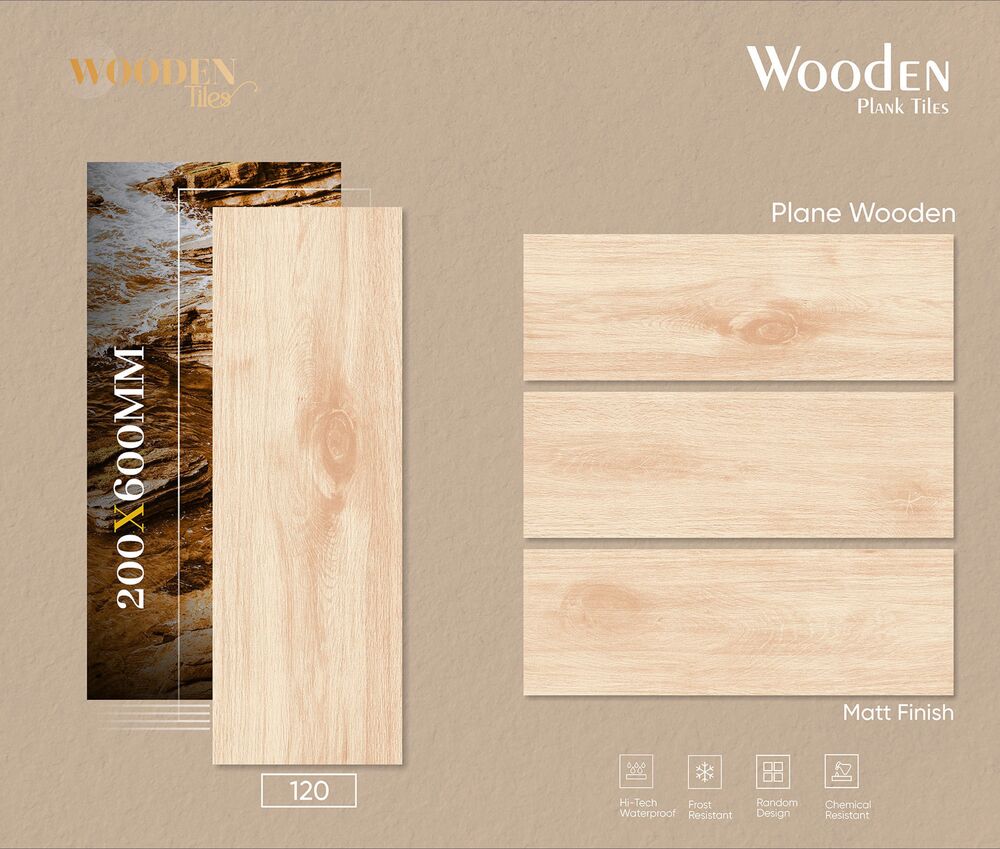 Porcelain Wooden Texture Tiles - Color: Gold