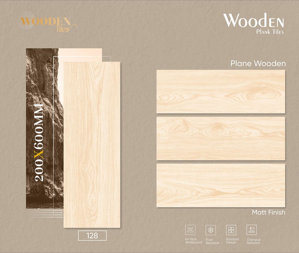 Wooden plank ceramic tiles 200x600