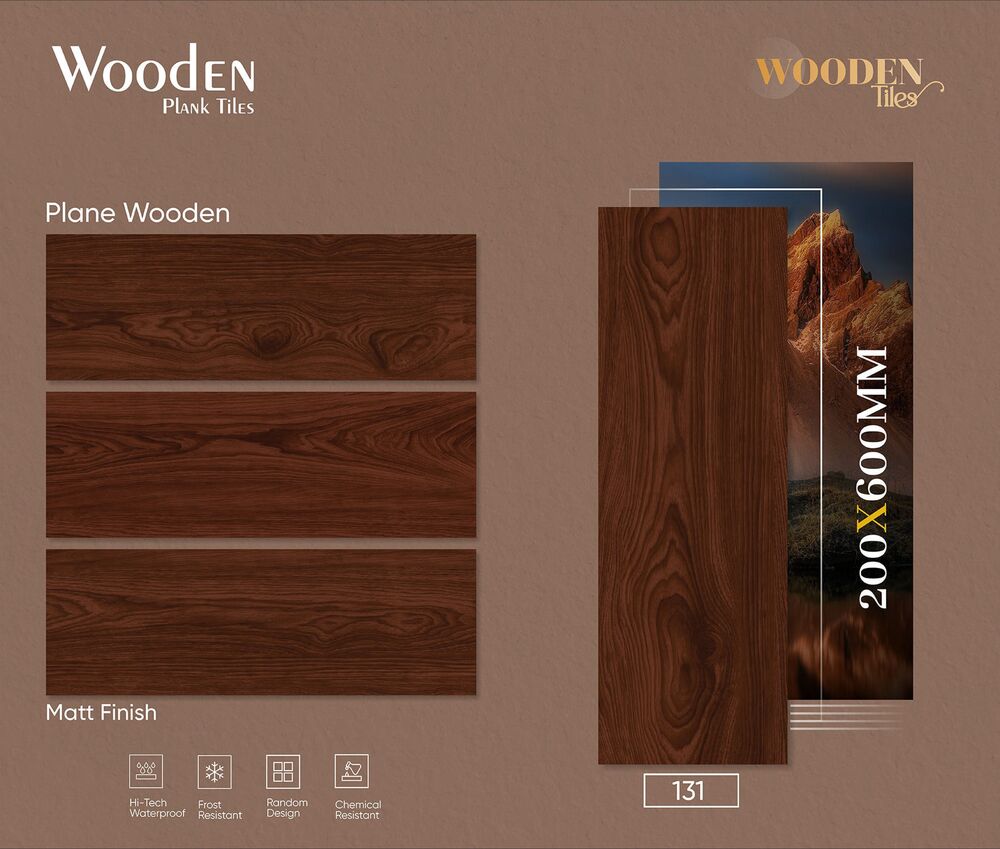 Wooden plank ceramic tiles 200x600