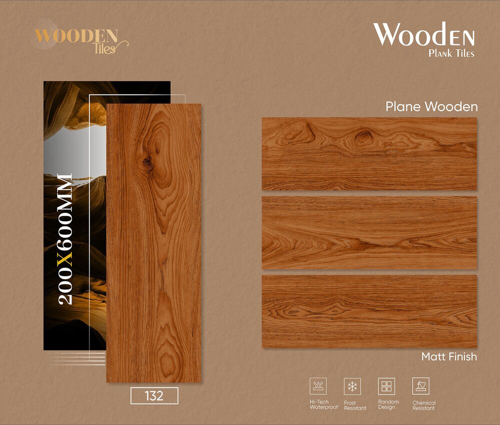 Wooden plank ceramic tiles 200x600