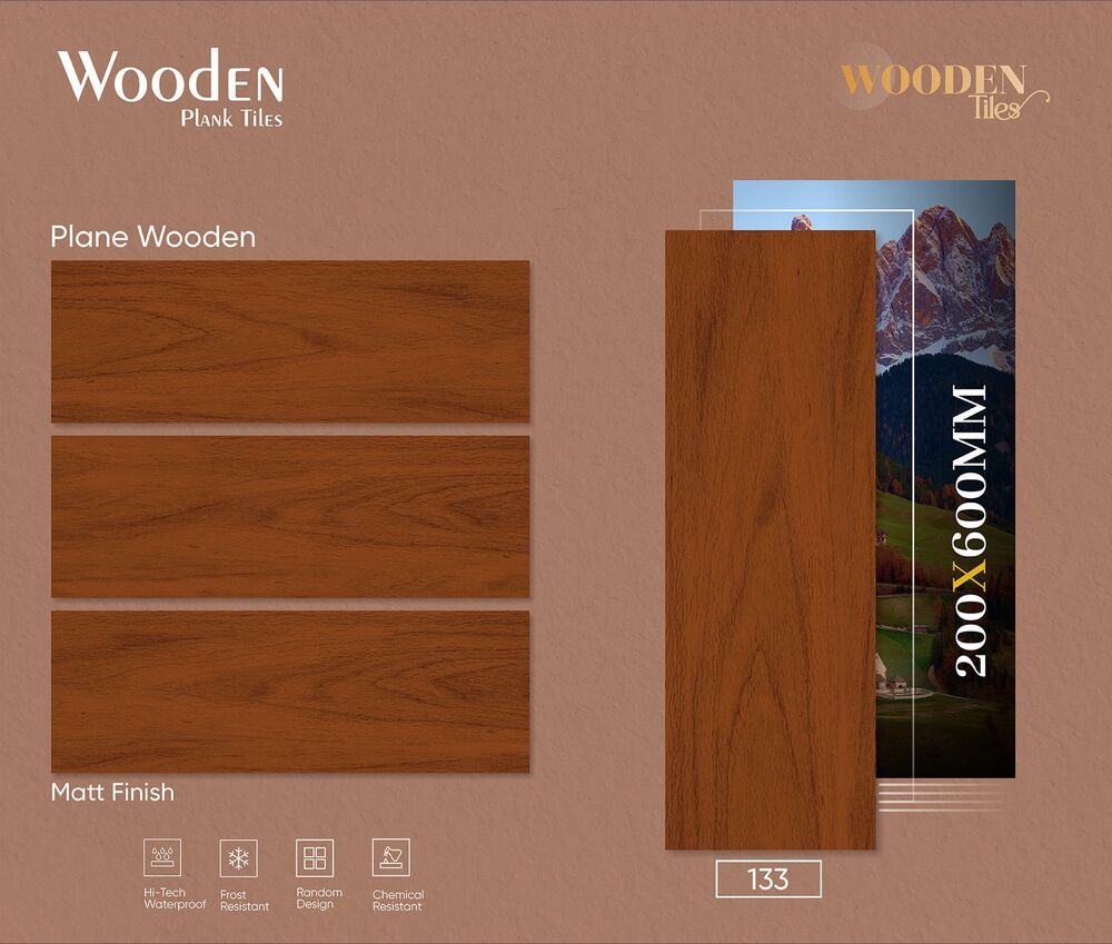 Wooden plank ceramic tiles 200x600