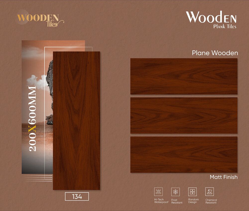 Wooden plank ceramic tiles 200x600