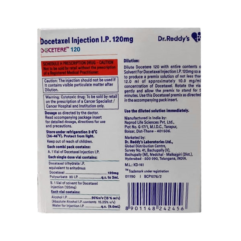 Docetere Docetaxel Injection 120mg  