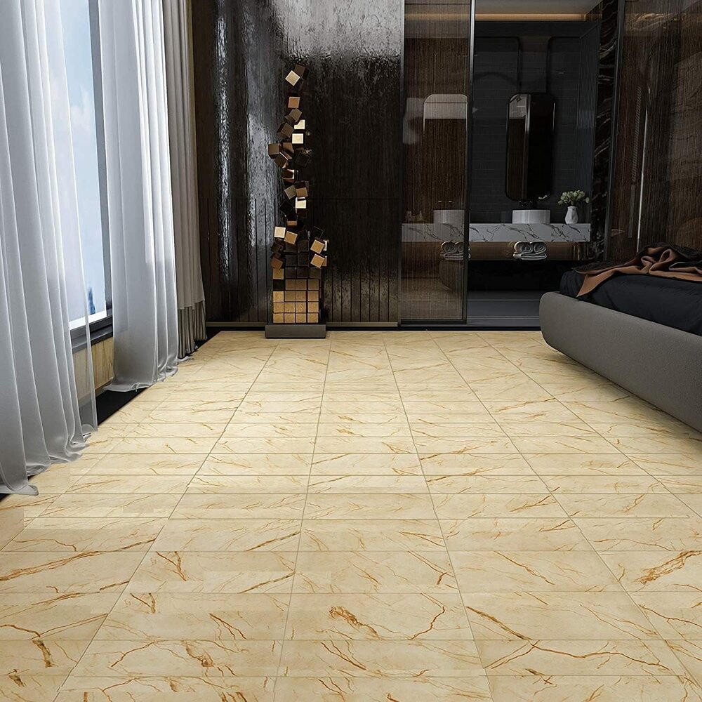 Self Adhesive Wall Tiles Waterproof Marble Finish Vinyl Wallpaper Sheet