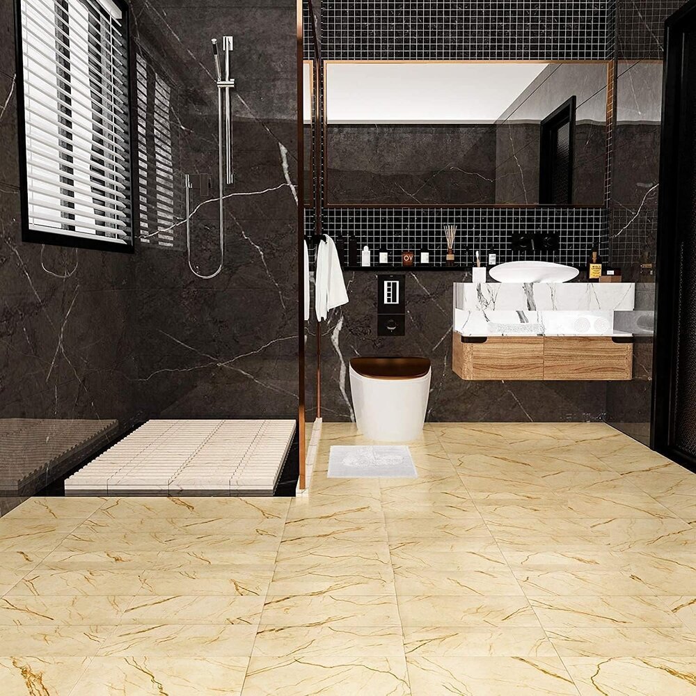 Self Adhesive Wall Tiles Waterproof Marble Finish Vinyl Wallpaper Sheet