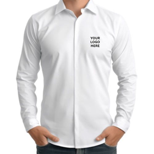 White Full Sleeve Corporate Shirt - Design: Standard