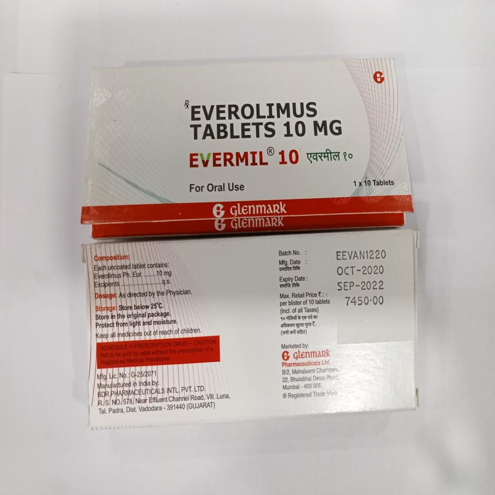 Evermil  Everolimus Tablet 10 mg