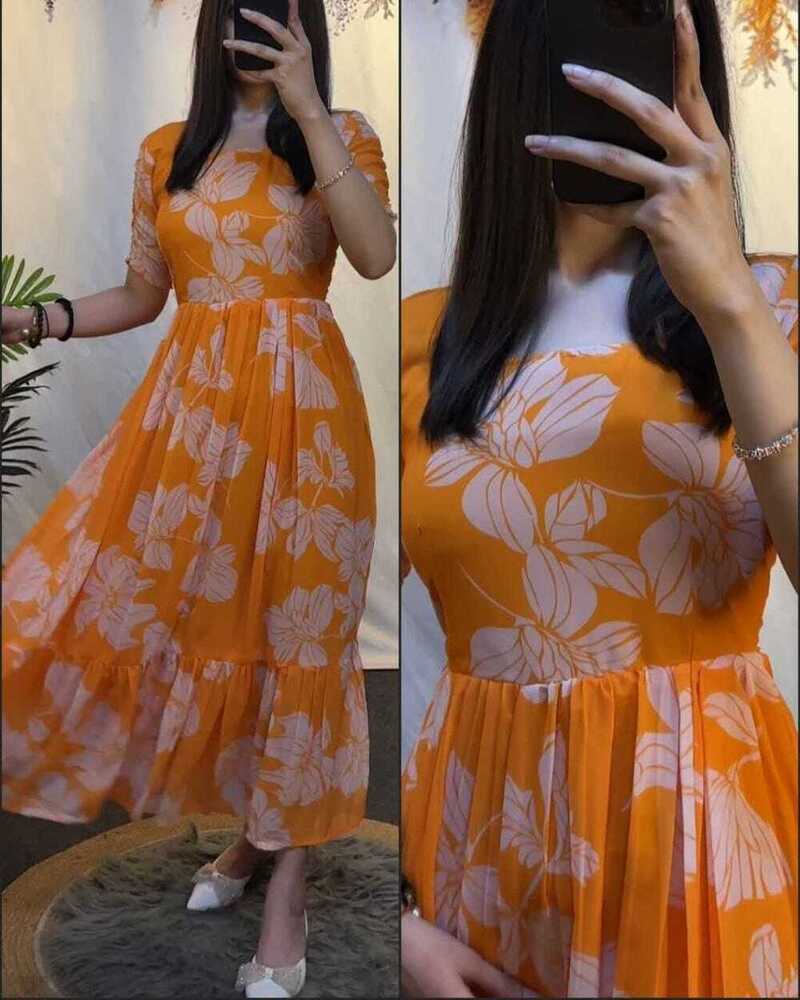 Flower Printed Kurti - Color: 10colour