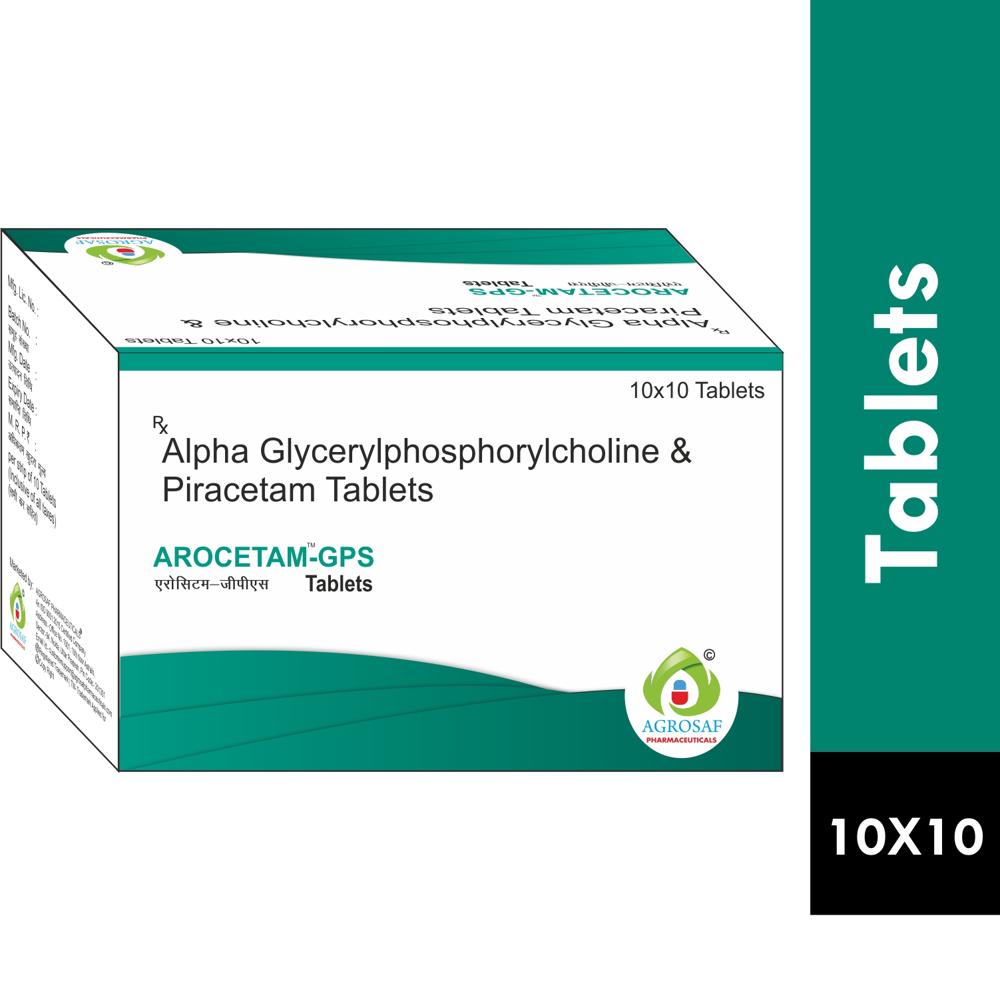 AROCETAM GPS TABLETS - Alpha Glycerylphosphorylcholine (250mg) + Piracetam Ip (800mg) + Excipients Q.s. (color Ferric Oxide (red) Usp-nf & Titanium Dioxide Ip