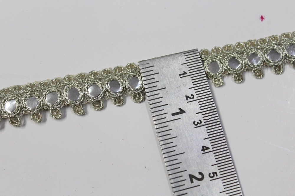 Gota Work Lace - Polyester, 9m Length, 0.5 Inch Width, Pani Colour | Zalar Lace, Fancy Lace Design, Cut Work, One-sided For Women Wear