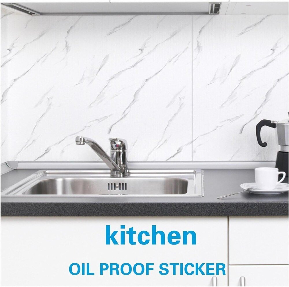 WHITE MARBLE SELF ADHESIVE WALL TILE