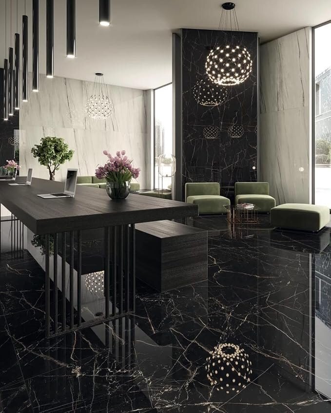SELF ADHESIVE MARBLE WALL TILE - BLACK