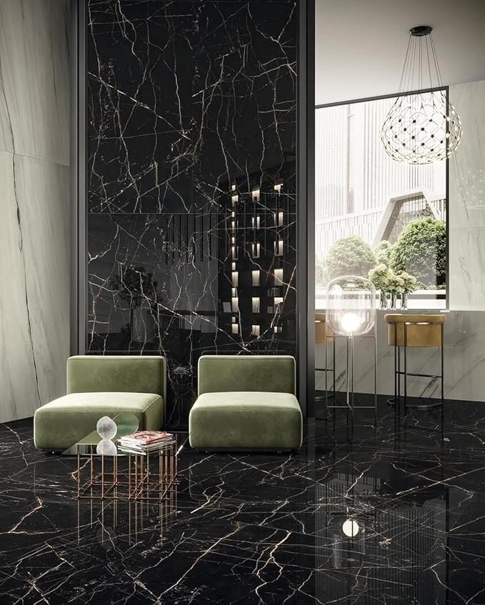 SELF ADHESIVE MARBLE WALL TILE - BLACK