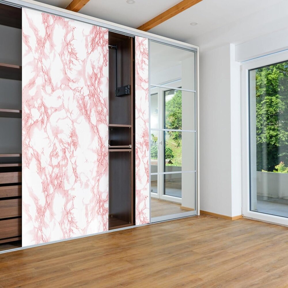 Vinyl Pink Marble Wallpaper Roll