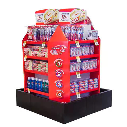 2 Side Big Shlef Pallet Display For Foods - Color: Red