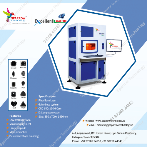 Fancy Shape Galvo Fiber Diamond Cutting Laser Machine