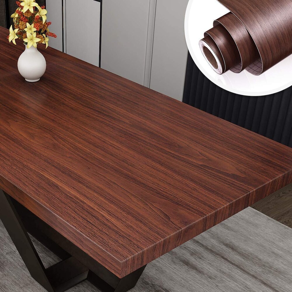 Brown Wooden PVC Self Adhesive Wallpaper Wooden Wall Paper